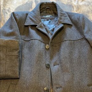 Mens Gray Peacoat - Small